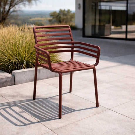 Slatted Outdoor Monobloc Dining Armchair | Nardi Doga