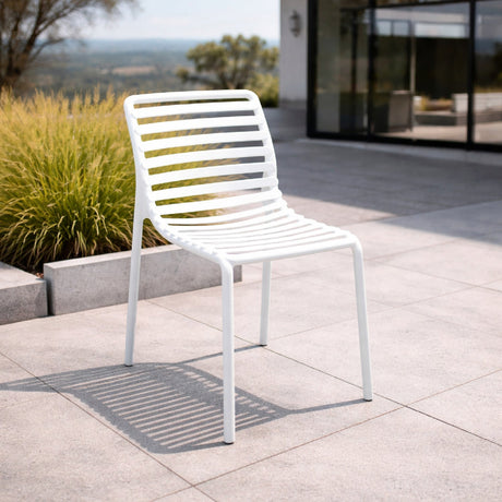 Slatted Outdoor Monobloc Dining Chair | Nardi Doga
