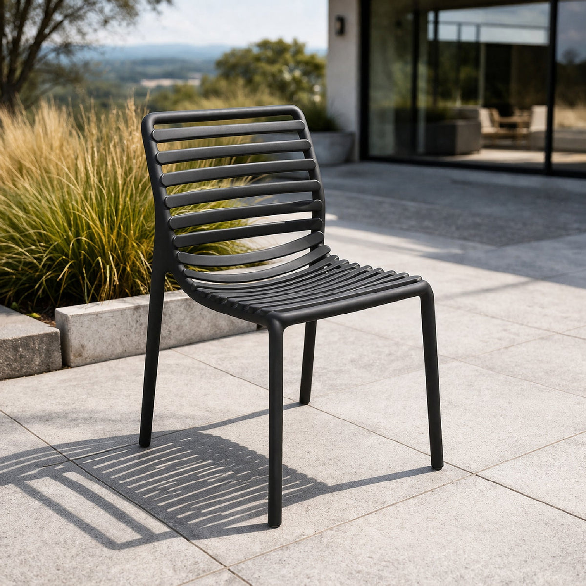 Slatted Outdoor Monobloc Dining Chair | Nardi Doga