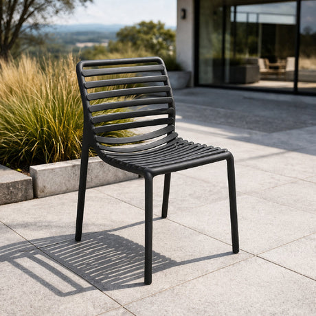 Slatted Outdoor Monobloc Dining Chair | Nardi Doga