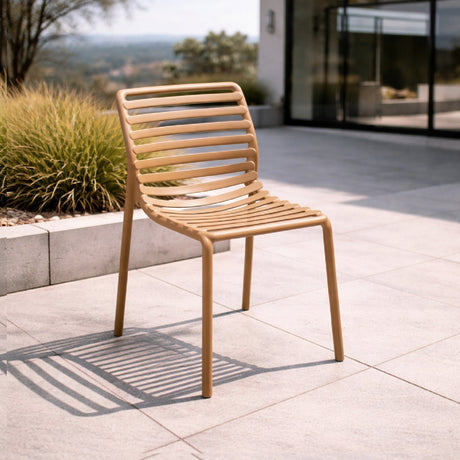 Slatted Outdoor Monobloc Dining Chair | Nardi Doga