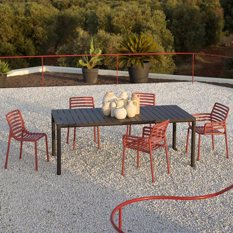 Slatted Outdoor Monobloc Dining Chair | Nardi Doga
