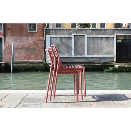 Slatted Outdoor Monobloc Dining Chair | Nardi Doga