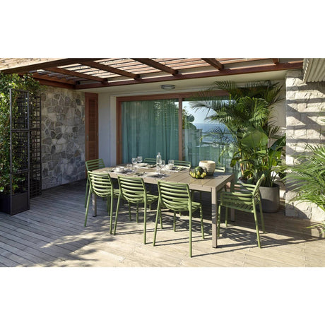 Slatted Outdoor Monobloc Dining Chair | Nardi Doga