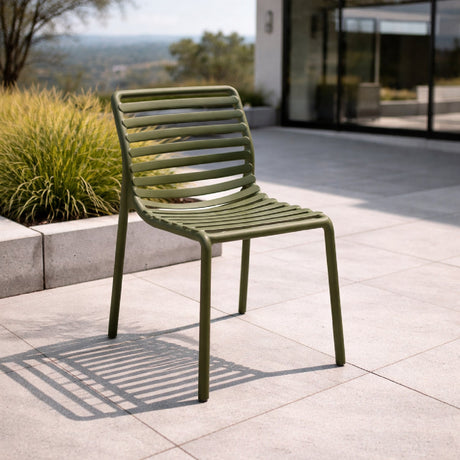 Slatted Outdoor Monobloc Dining Chair | Nardi Doga