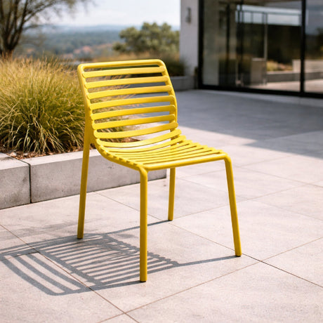 Slatted Outdoor Monobloc Dining Chair | Nardi Doga
