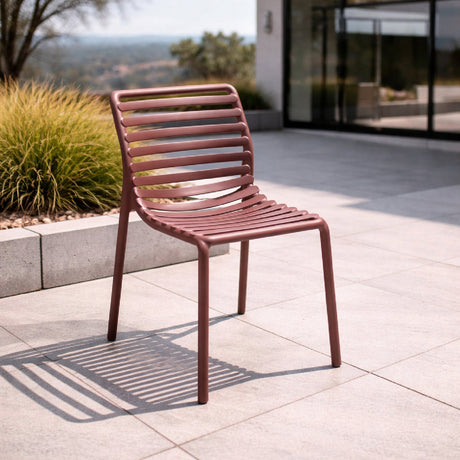 Slatted Outdoor Monobloc Dining Chair | Nardi Doga
