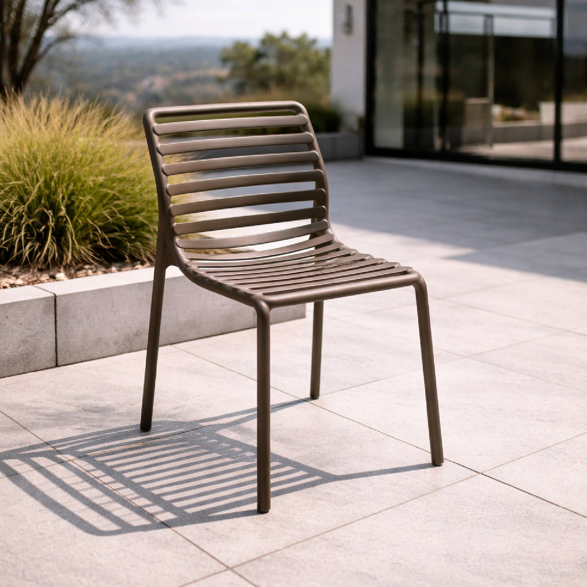 Slatted Outdoor Monobloc Dining Chair | Nardi Doga