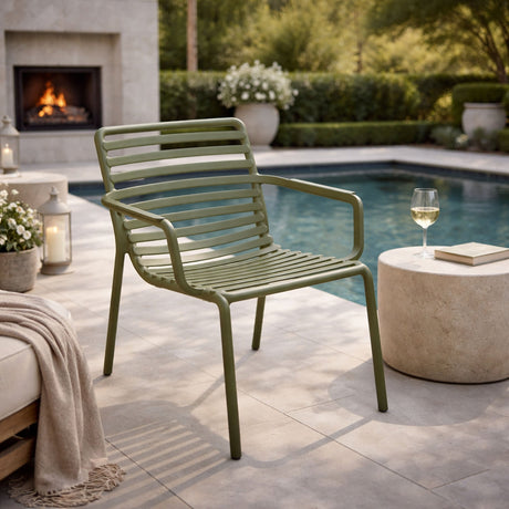 Slatted Stackable Outdoor Lounge Chair | Nardi Doga
