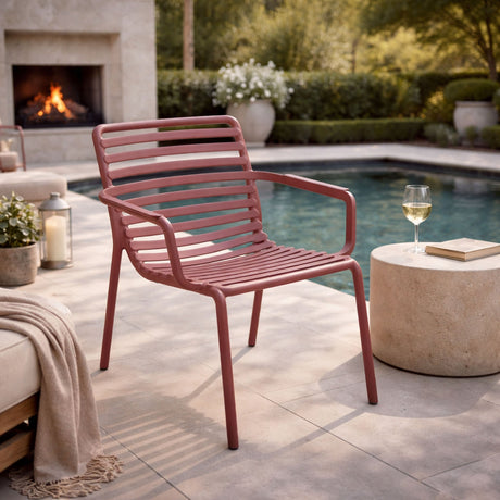 Slatted Stackable Outdoor Lounge Chair | Nardi Doga