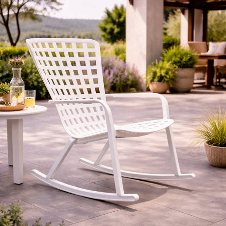 Square Perforated Reclining Outdoor Armchair | Nardi Folio