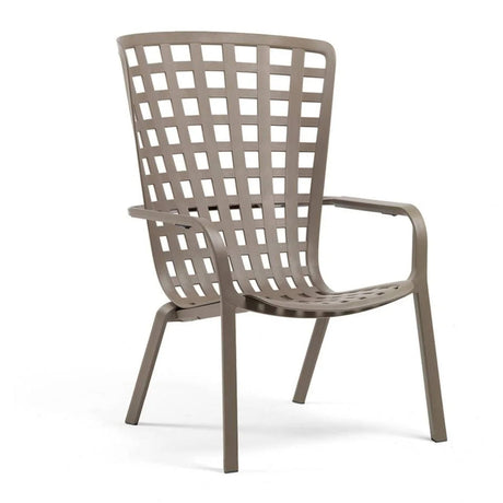 Square Perforated Reclining Outdoor Armchair | Nardi Folio