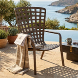 Square Perforated Reclining Outdoor Armchair | Nardi Folio