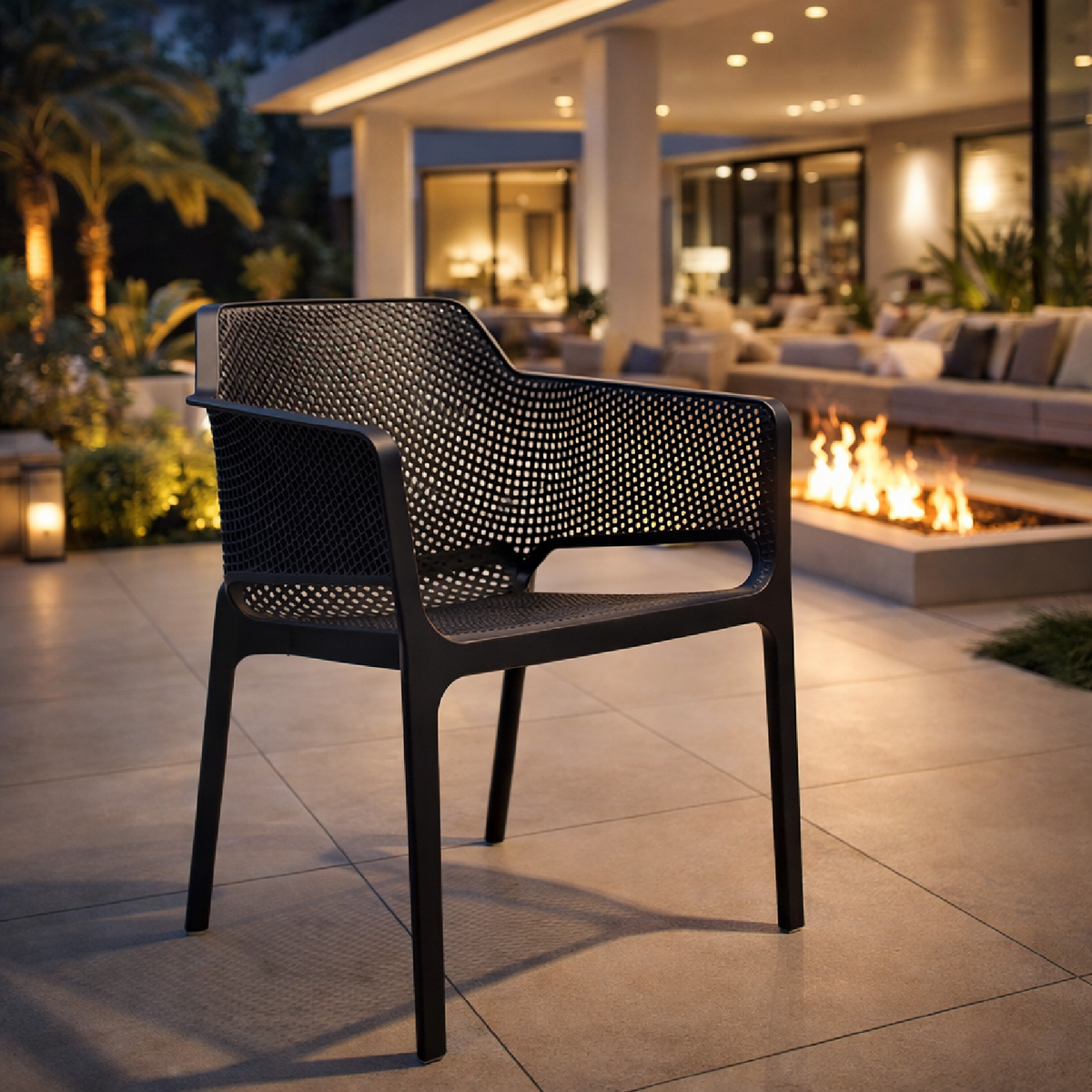 Square Perforated Outdoor Dining Armchair | Nardi Net