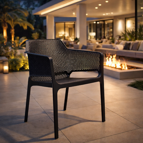 Square Perforated Outdoor Dining Armchair | Nardi Net