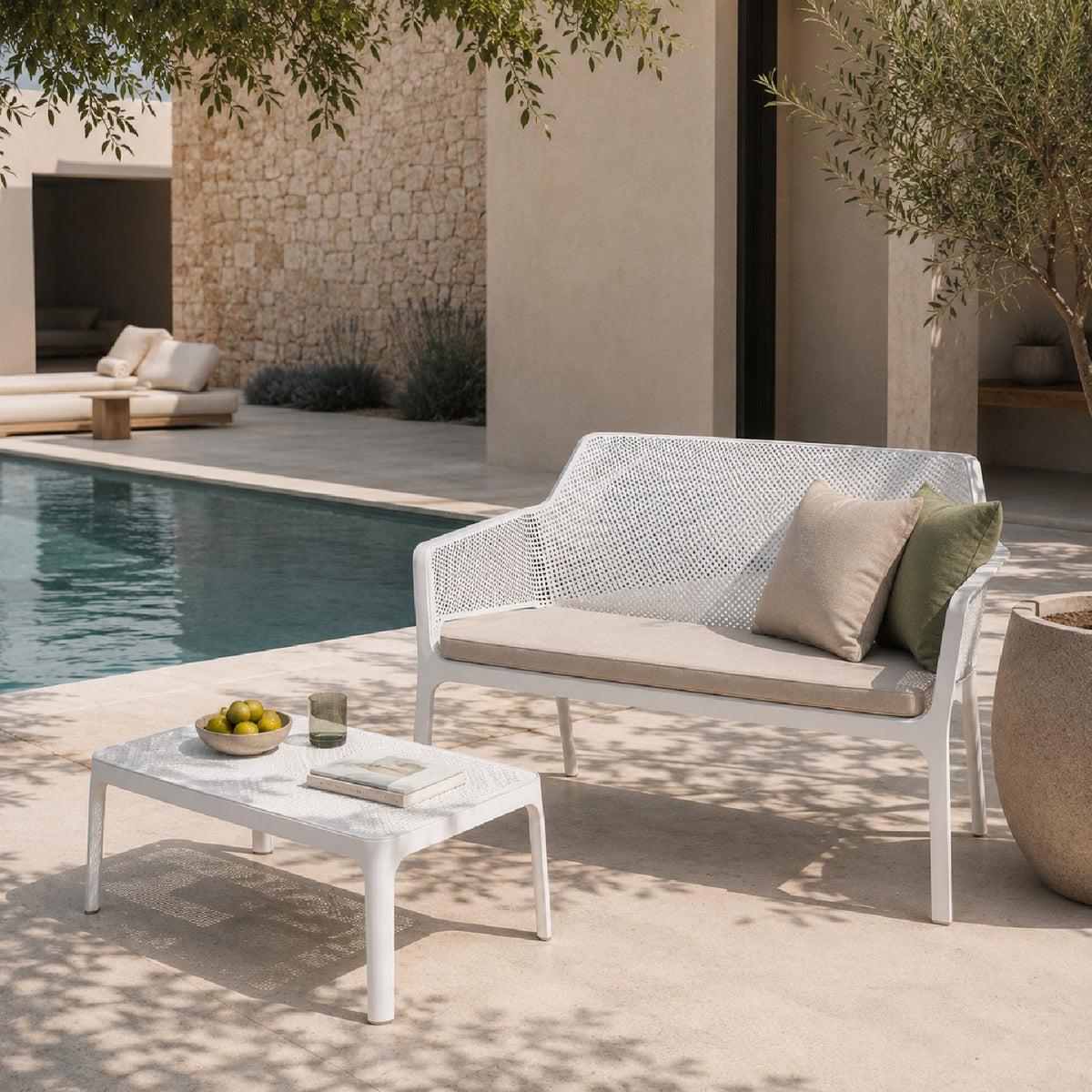 Outdoor Perforated 2-Seater Bench | Nardi Net