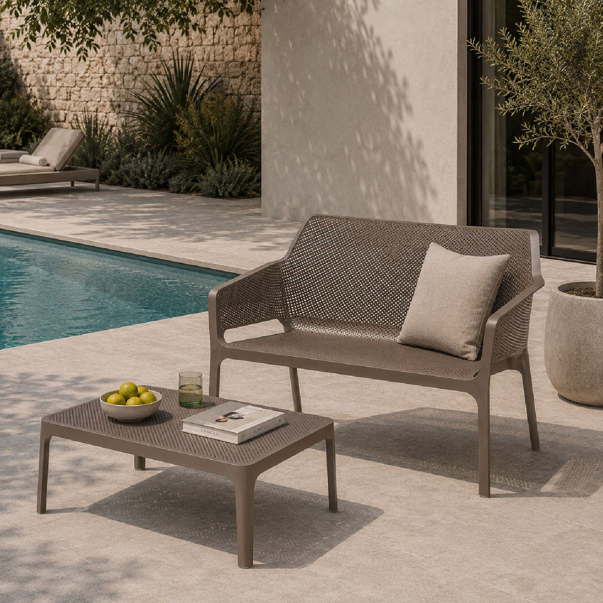 Outdoor Perforated 2-Seater Bench | Nardi Net