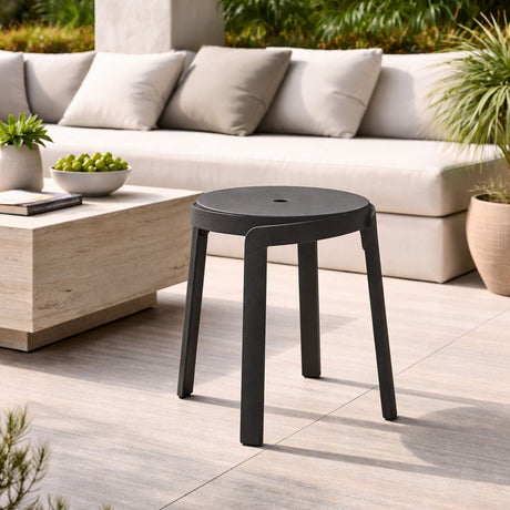 Regenerated Fiberglass Round Outdoor Stool | Nardi Stack Mini