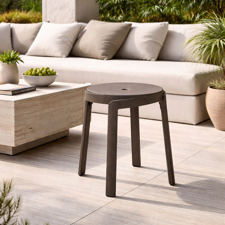 Regenerated Fiberglass Round Outdoor Stool | Nardi Stack Mini