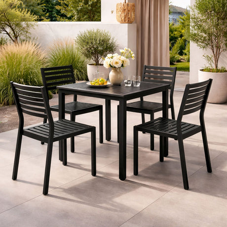 Square Slatted Outdoor Dining Table | Nardi Cube