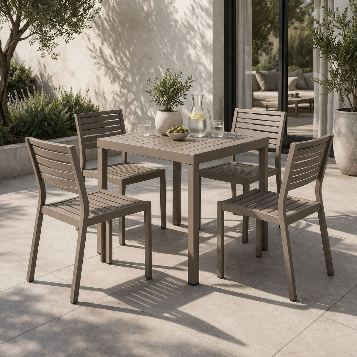 Square Slatted Outdoor Dining Table | Nardi Cube