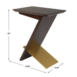 Modern European furniture - Brown Wooden Slanted Accent Table - www.oroa.com