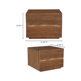 Modern European furniture - Solid Acacia 2-Drawer Nightstand - www.oroa.com