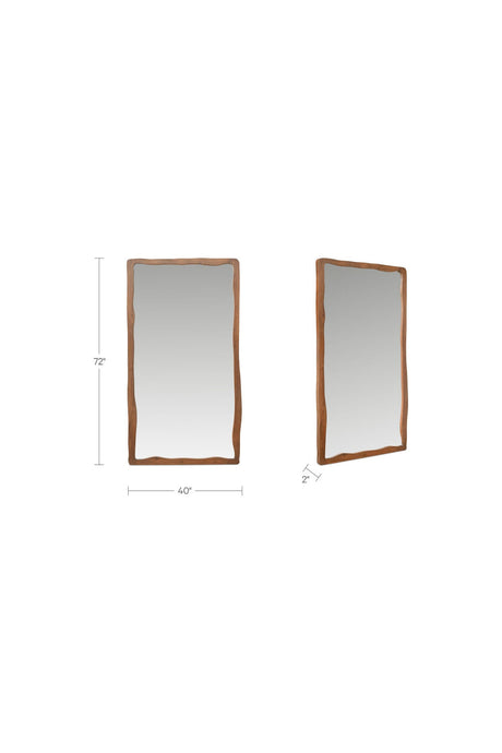 Modern European furniture - Brown Acacia Wood Mirror - www.oroa.com