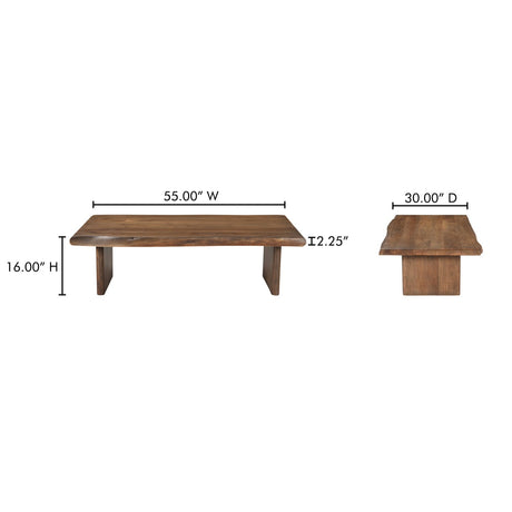 Modern European furniture - Brown Acacia Wood Coffee Table - www.oroa.com