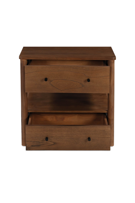 Modern European furniture - 2-Drawer Wooden Charging Nightstand - www.oroa.com