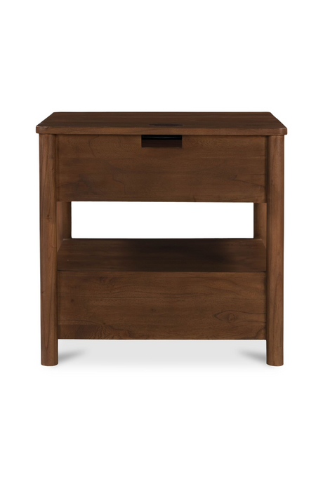 Modern European furniture - 2-Drawer Wooden Charging Nightstand - www.oroa.com