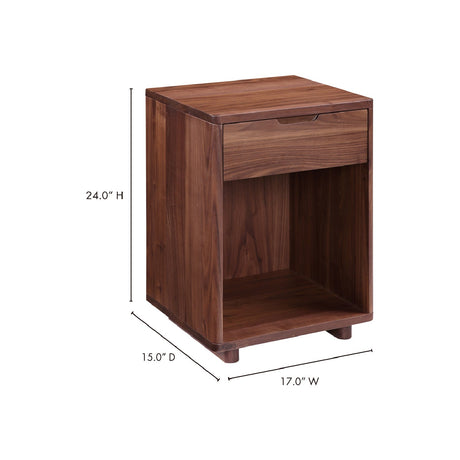 Modern European furniture - Solid Wood 1-Drawer Nightstand - www.oroa.com