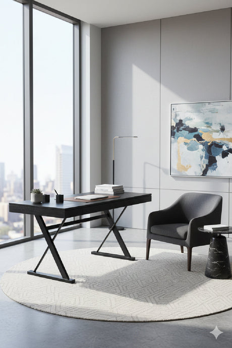 Modern European furniture - Trestle Framed Wooden Desk - www.oroa.com