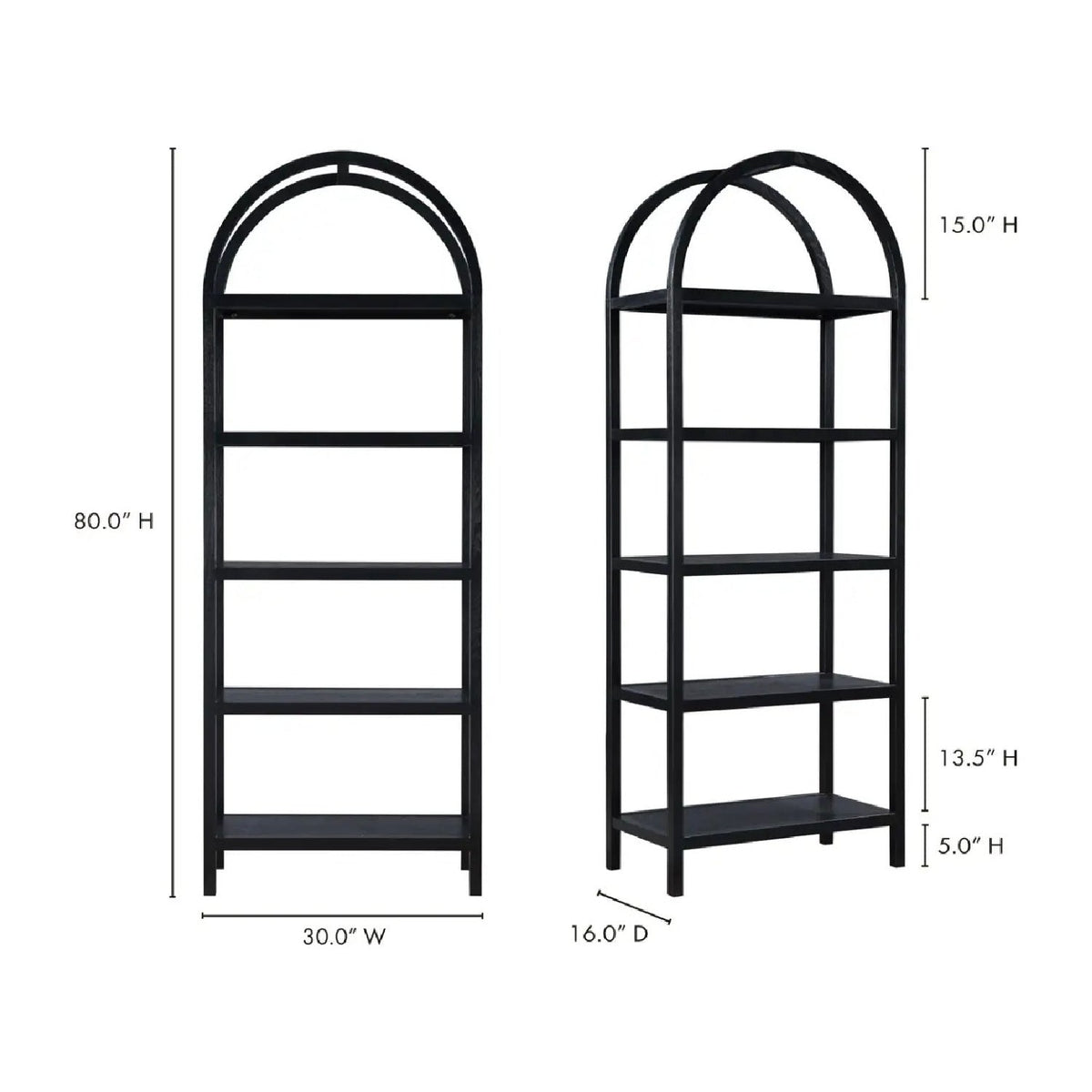 Modern European furniture - Solid Oak Arched Bookcase - www.oroa.com