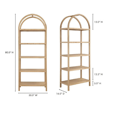 Modern European furniture - Solid Oak Arched Bookcase - www.oroa.com