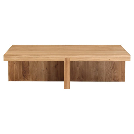 Modern European furniture - Oak Cross-Base Rectangular Coffee Table - www.oroa.com