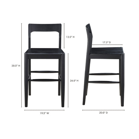 Modern European furniture - Solid Wood Open-Back Counter Stool - www.oroa.com