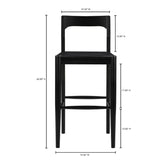 Modern European furniture - Solid Wood Open-Back Bar Stool - www.oroa.com
