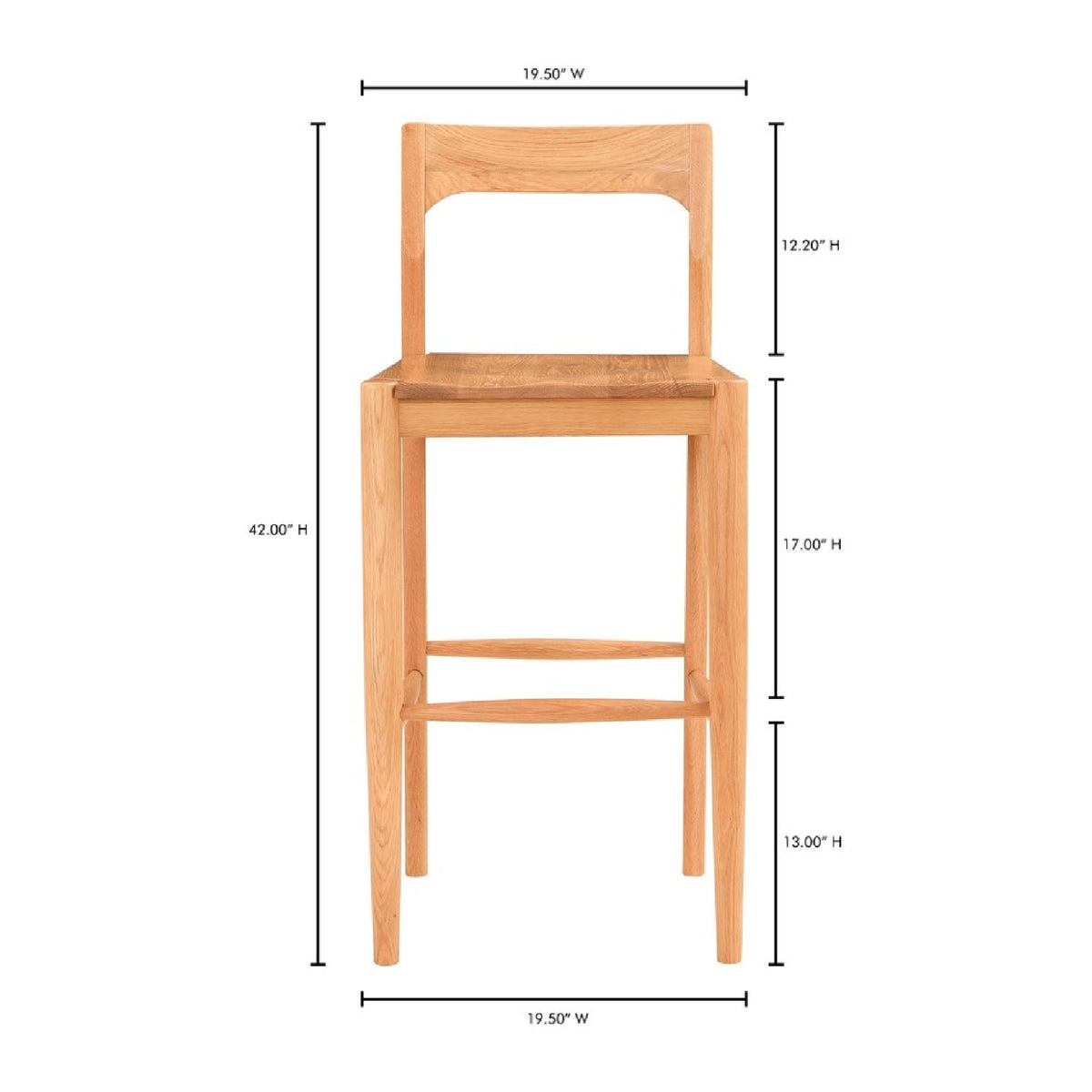 Modern European furniture - Solid Wood Open-Back Bar Stool - www.oroa.com