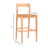 Modern European furniture - Solid Wood Open-Back Bar Stool - www.oroa.com