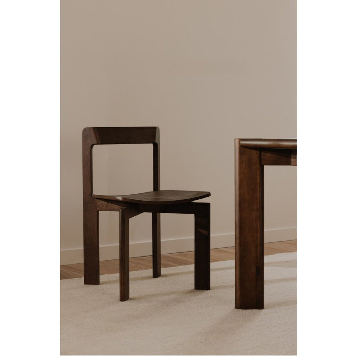 Modern European furniture - Brown Wooden Dining Chairs (2) - www.oroa.com