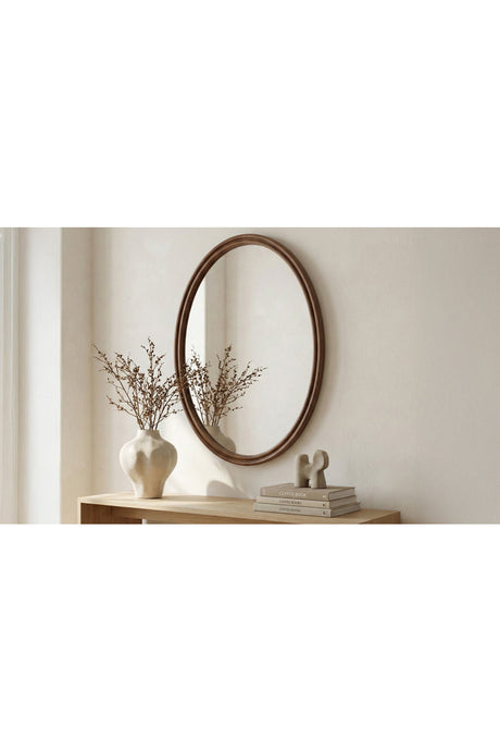 Modern European furniture - Oak Oval Wall Mirror - www.oroa.com