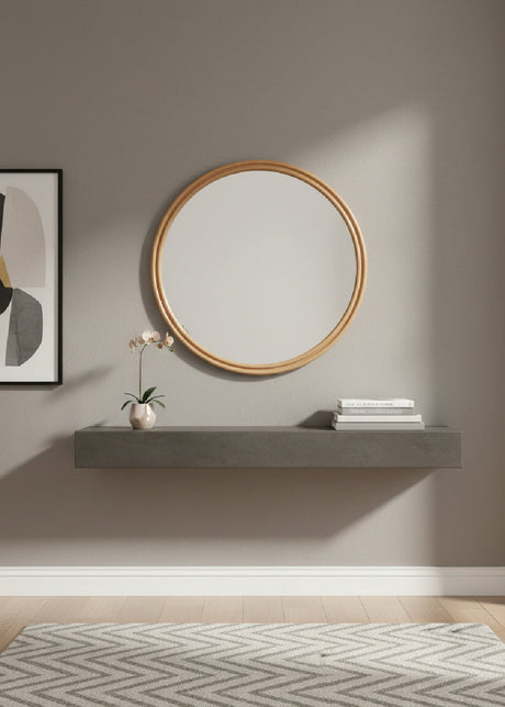 Modern European furniture - Oak Round Wall Mirror - www.oroa.com