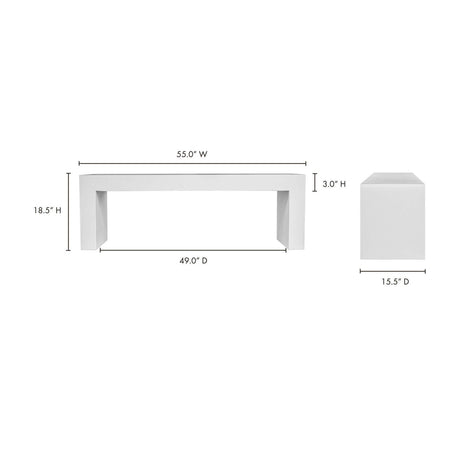 Modern European furniture - White Concrete Outdoor Bench - www.oroa.com