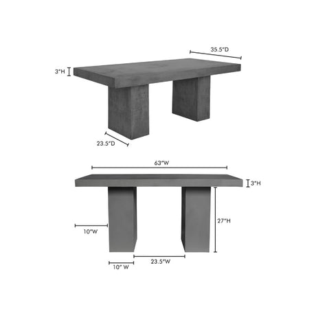 Modern European furniture - Pillar-Legged Indoor/Outdoor Dining Table - www.oroa.com