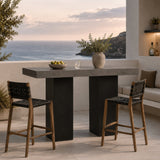 Modern European furniture - Gray Concrete Outdoor Bar Table - www.oroa.com