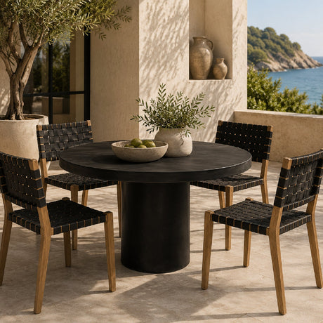 Modern European furniture - Matte Concrete Outdoor Dining Table - www.oroa.com