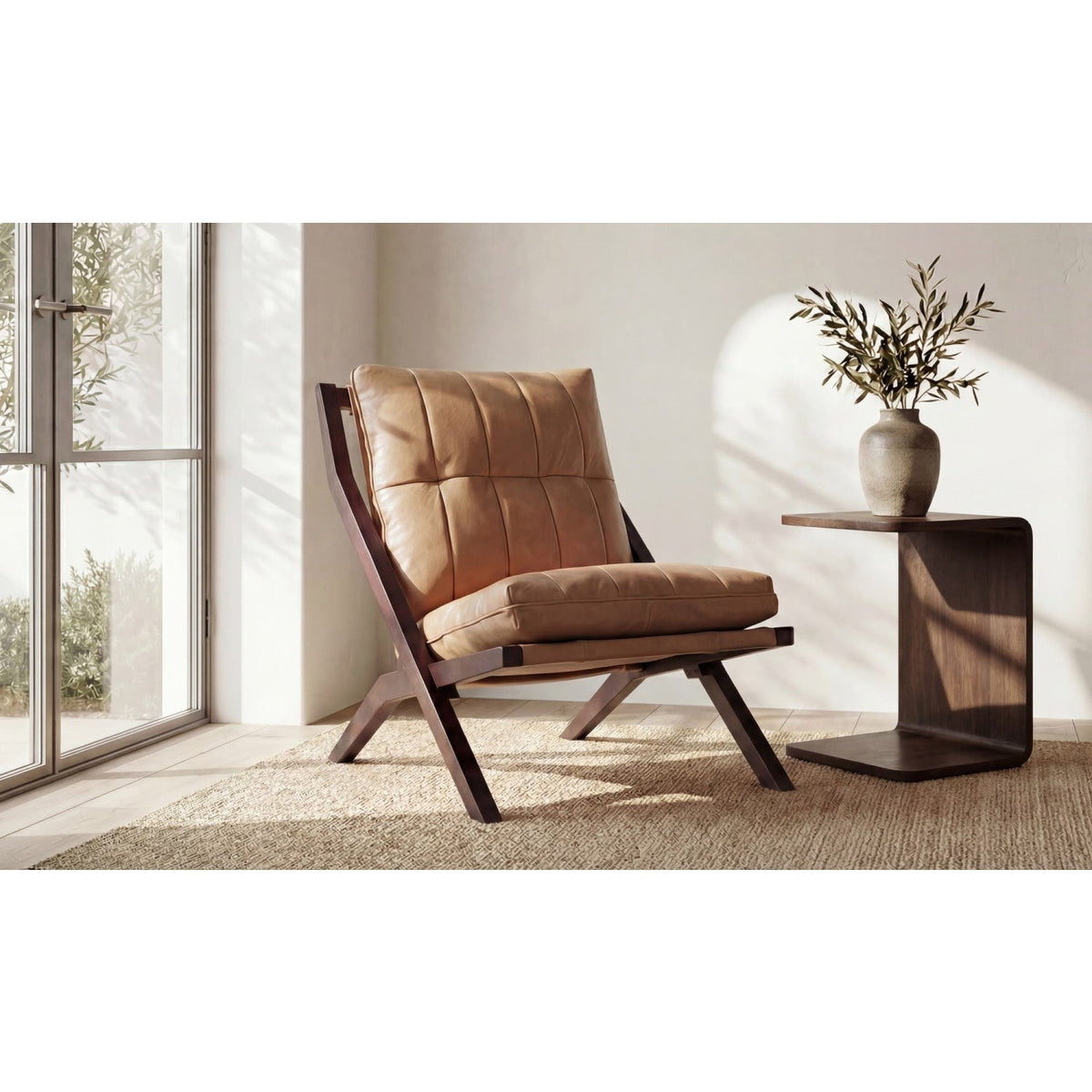 Modern European furniture - C-Shape Oak Side Table - www.oroa.com