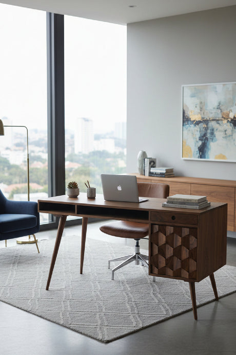 Modern European furniture - Sheesham Wood 2-Drawer Desk - www.oroa.com