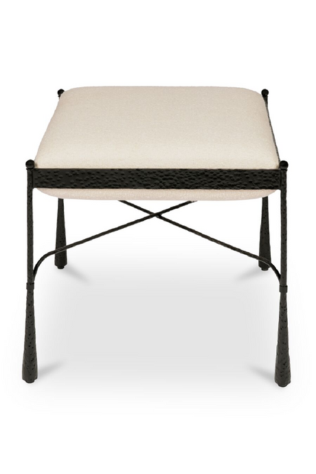 Modern European furniture - Iron Framed Cream Stool - www.oroa.com